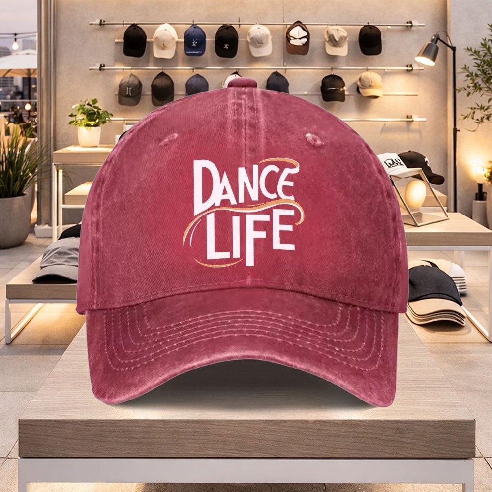 DANCELIFE Logo Baseball Cap Lightweight Adjustable FlatBrim Hat for Unisex Women Spring Summer Valentines Day