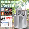 3-кубовый 12/20/30 л Дистиллятор Аламбик Самогонный аппарат для алкоголя Нержавеющая сталь Медь Сделай сам Домашнее пивоварение Вода Вино Эфирное масло Набор для пивоварения