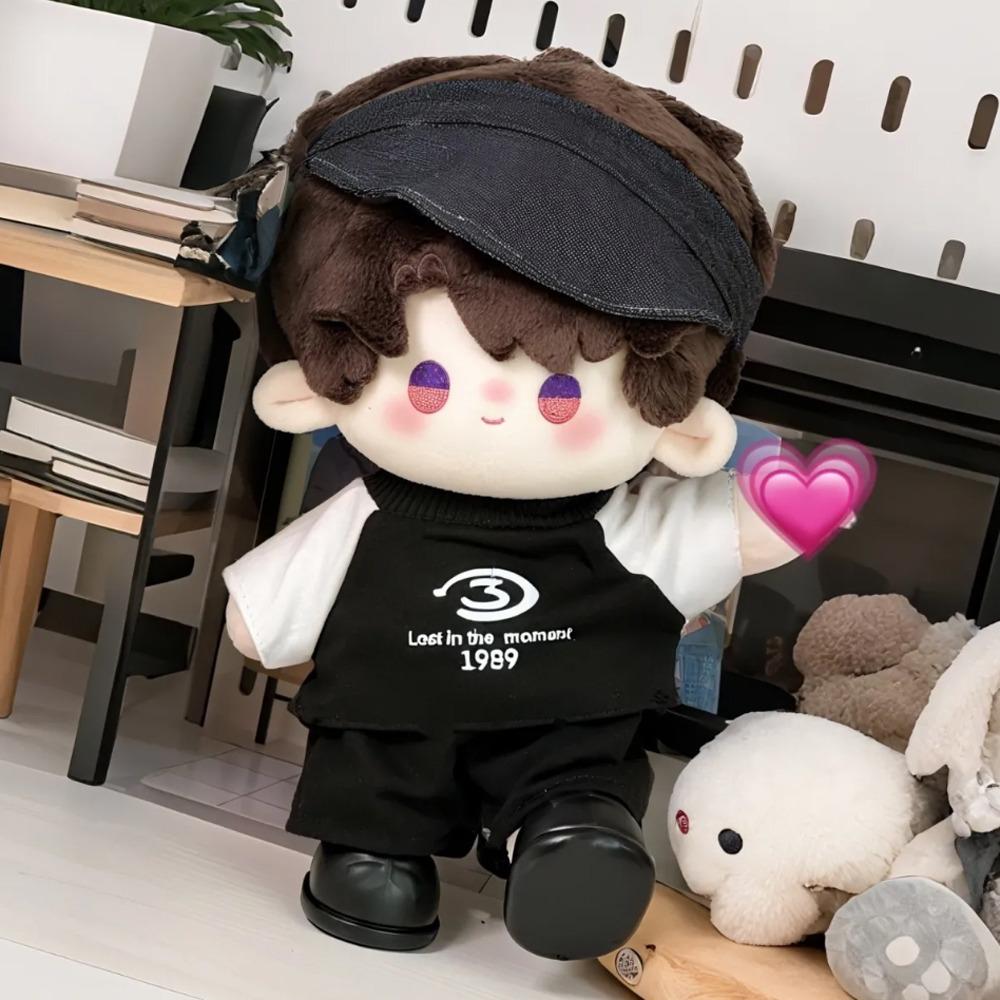1 set Cartoon T-shirt 20cm Cotton Doll Clothes Outfit Plush Doll Clothes  Children's Gift