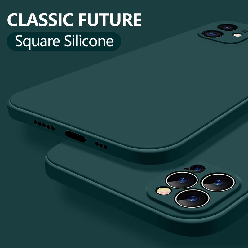 New Soft Liquid Silicone Phone Case with Camera Protective Shockproof For iPhone 14 Pro 15 12 Pro MAX 11 Pro SE 2 2020 XR XS 7 8 Plus 6s