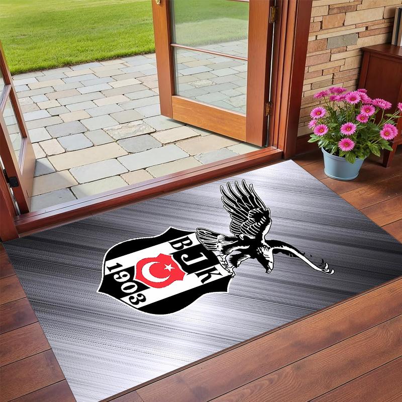 Anti‑Slip Crystal Velvet Floor Rug, Besiktas Design Carpet for Indoor Living Bedroom Home Decoration