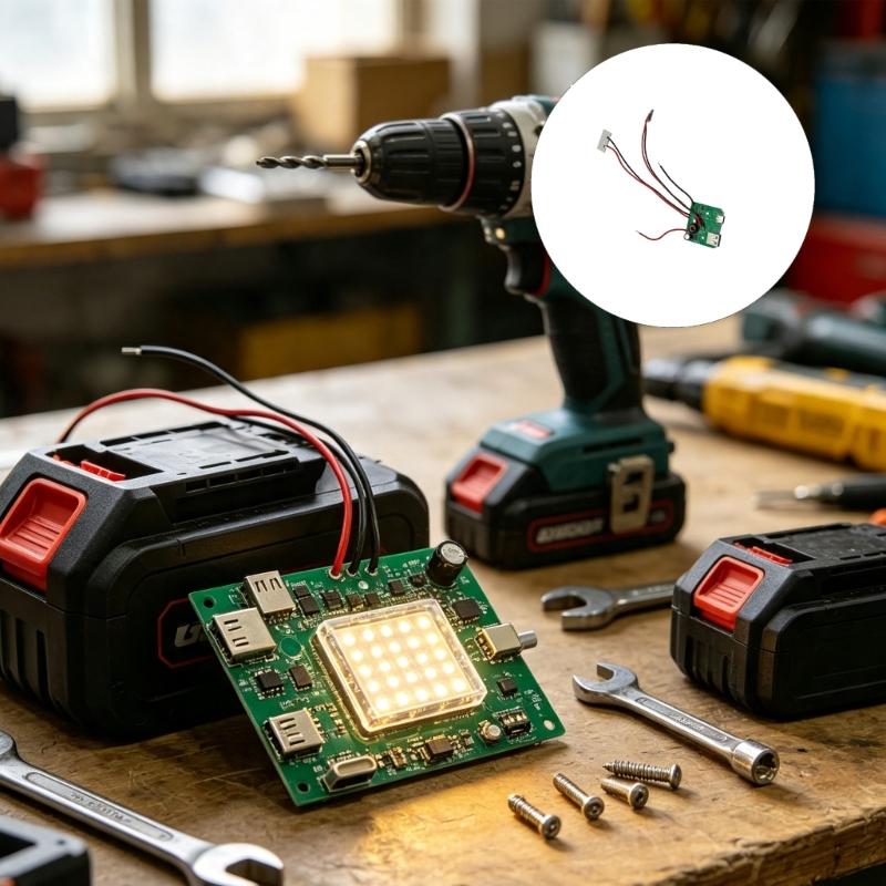 USB Output Adapter Card for 21V Battery Packs, USB-A and USB C 5V Supply Board for Device Power, Table Use, and Daily DIY Tasks Here