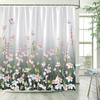 Butterfly Floral Shower Curtains Dandelion Watercolour Plant Flower Bird Rustic Spring Scenery Cloth Bath Curtain Bathroom Dec