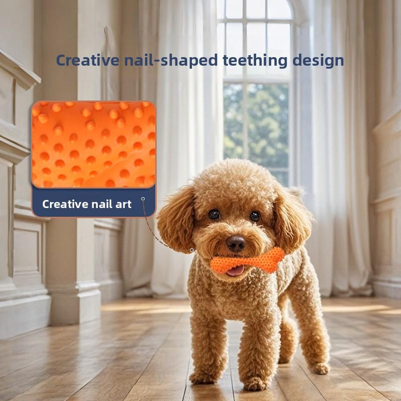Soft Nail Bone Dog Toy Teething and Teeth Cleaning Interactive Border Collie Puppy Toy That Can't Be Chewed Up