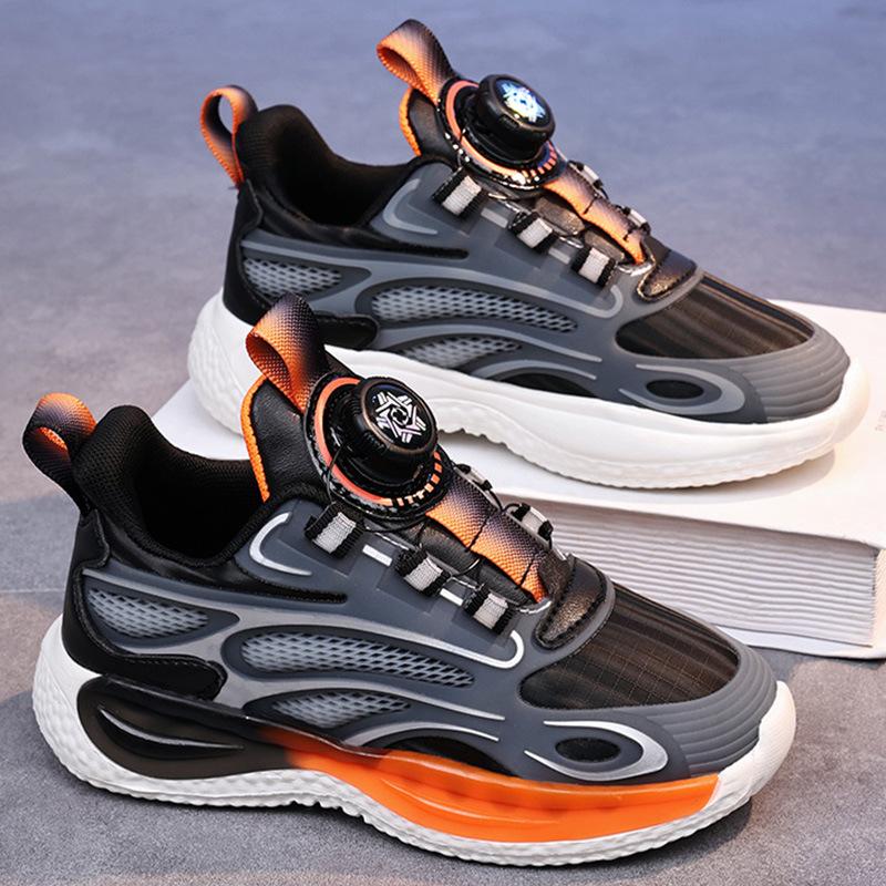 Обувь для мальчиков новая сетчатая дышащая детская спортивная обувь для мальчиков среднего и старшего возраста обувь для бега с вращающейся застежкой