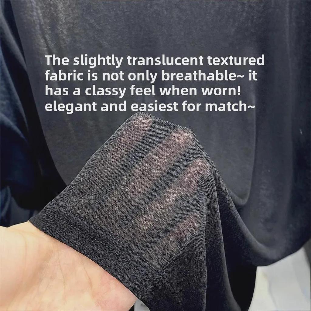 Women's Summer Ice Silk Gauze Sunscreen Blouse, Thin Airy Long-Sleeve Pink T-Shirt