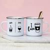 Я люблю кофе принт смешные эмалированные кофейные кружки походная кружка из нержавеющей стали милые персонализированные подарочные чашки для сублимации Cupshe Bar