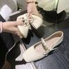 Fashion Mary Jane Women's Shoes 2025 Summer New Korean Version Fashion Shallow Mouth Flat Style Pearl Soft Bottom Small Pu Leather Shoes
