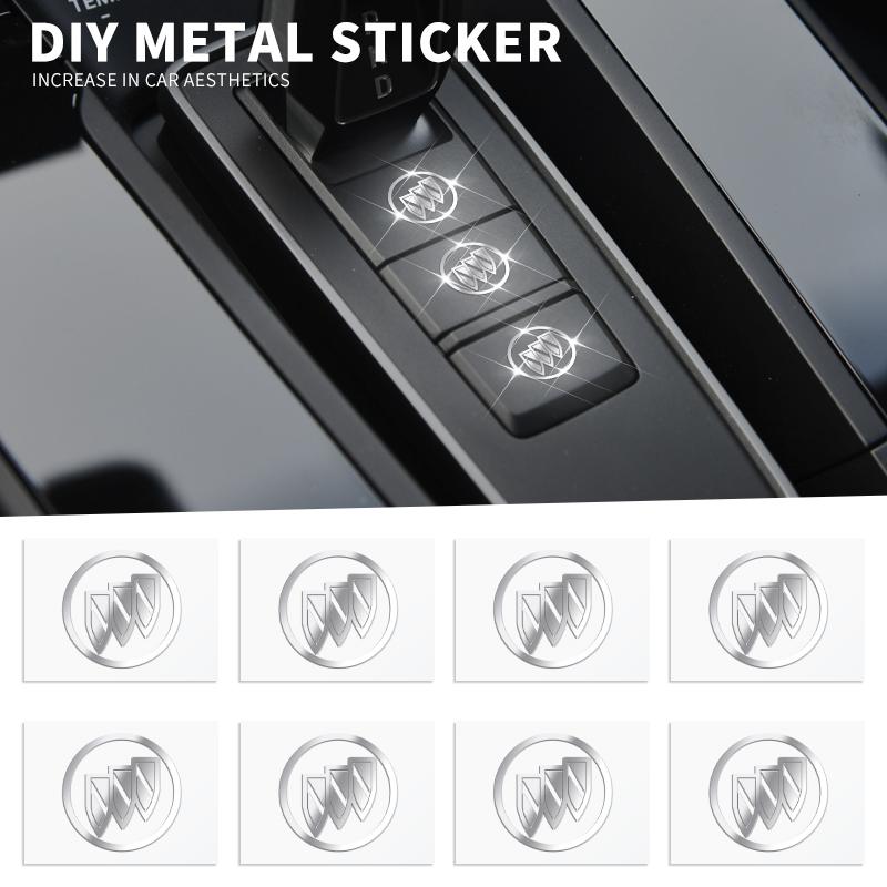 ABKK1 3D Metal Car Emblem Logo Decorative Stickers Badge Decal Interior Styling For Buick enclave royaum Park Avenue Envista GL8 GL6