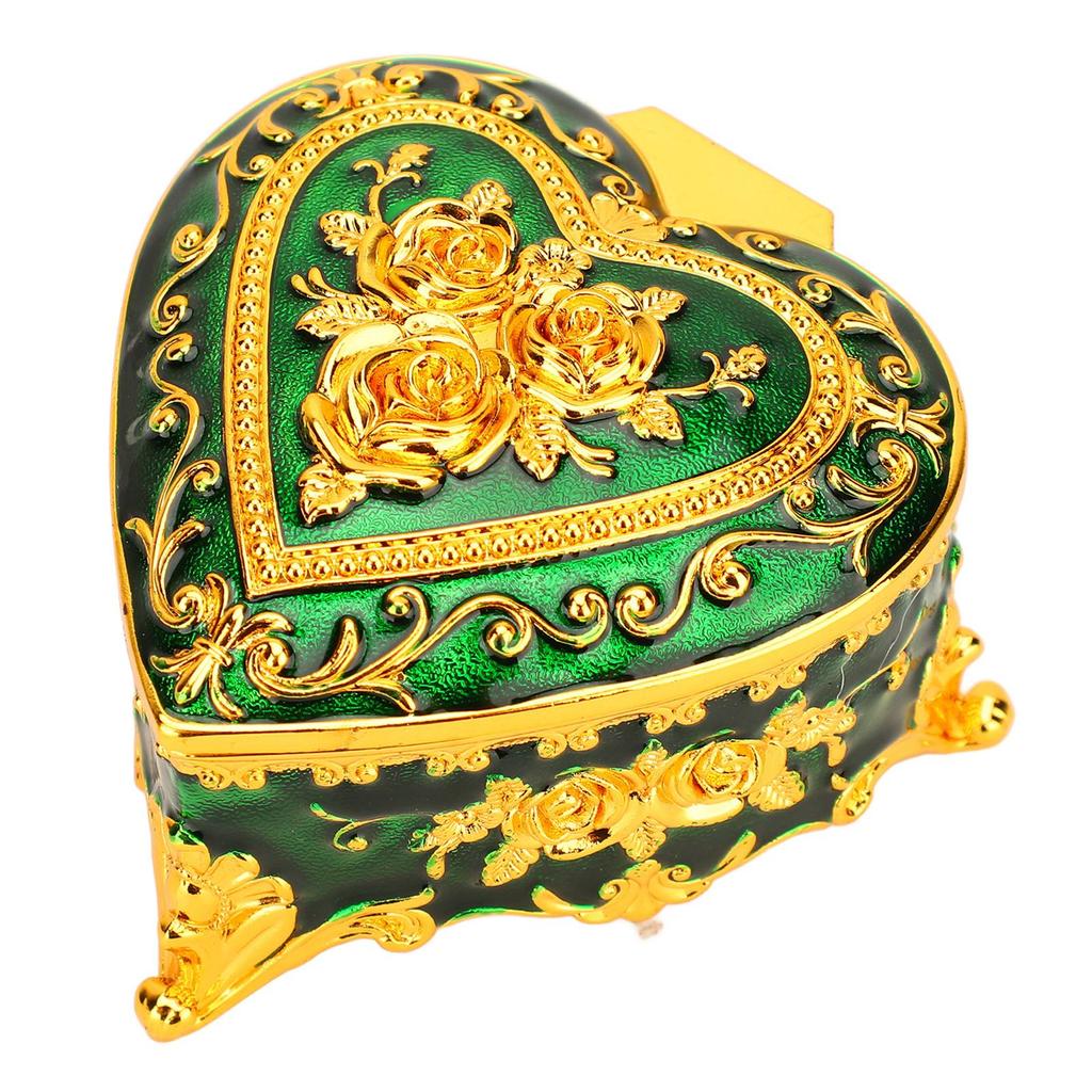 Шкатулка для украшений в форме сердца с мягкой бархатной подкладкой для дам и девочек, винтажная шкатулка для хранения сережек