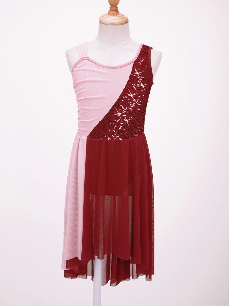 Детское лирическое танцевальное платье для девочек, балетное гимнастическое трико, современное танцевальное платье для выступлений