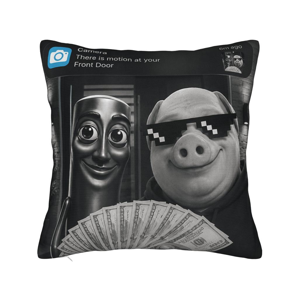 Pillow Case Tung Tung Tung Sahur John Pork Meme Brainrot Design  Pillow Cover For Office Car Home Decor Novelty Pillowcases