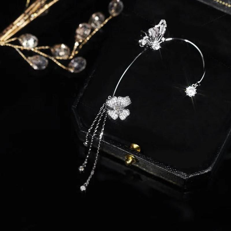 Fashion Butterfly Earrings Hanging Female Temperament High No Ear Hole Earrings Design Earrings