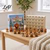 Farmhouse Style Holiday Accents Magic Animal Advent Calendar 24-Day Highland Cow/Cat/Sheep/Red Bird Acrylic Ornament Set Collectible Figures 2D Flat