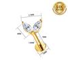 Manwei 14K Solid Gold Internal Thread 18G Marquises CZ Inlay Labret Ear Stud Earrings Lobe Helix Cartilage Body Piercing Jewelry