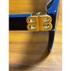 Б/у солнцезащитные очки BALENCIAGA синие с золотой фурнитурой