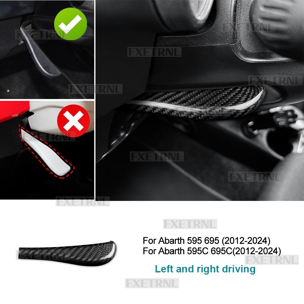 Sticker For Abarth 595 695 595C 695C 2012 2013 2014 2015 2016 -2024 Real Dry Carbon Fiber Car Steering Wheel Adjustment Lever