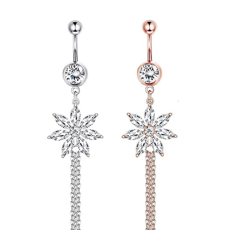 Кольцо для пупка из меди и циркона в европейском и американском стиле – сексуальное украшение для пирсинга