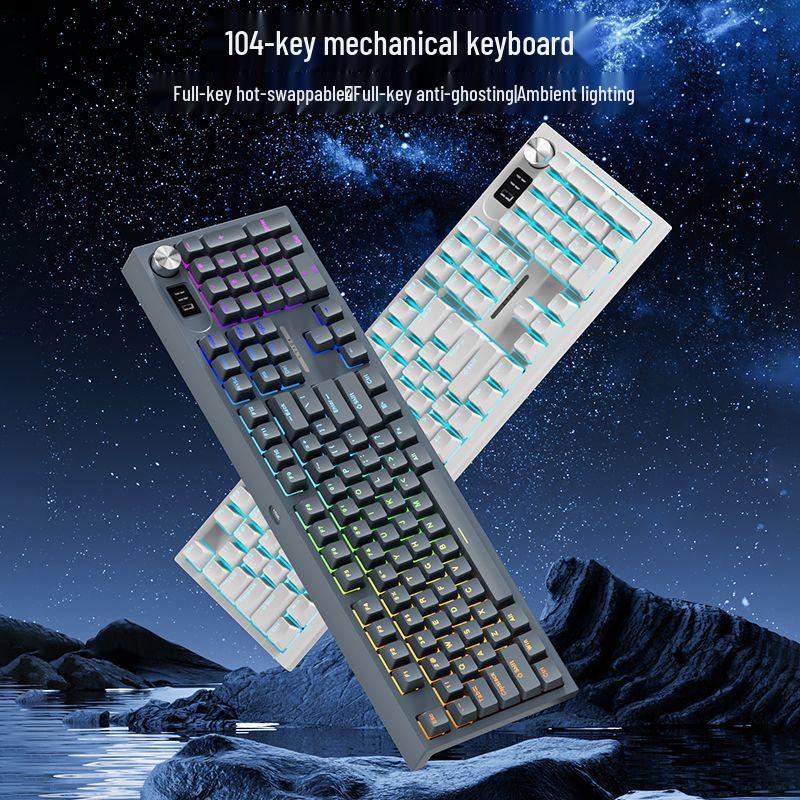 Механическая клавиатура LT104 с экраном: Пользовательский проводной комплект клавиатуры и мыши для игр и офиса