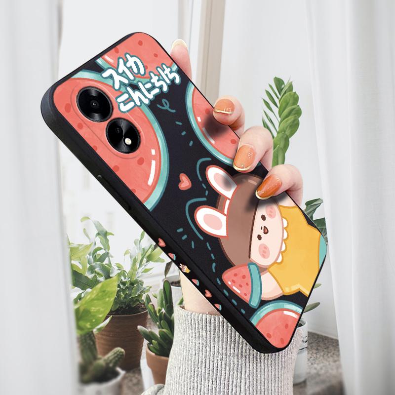Чехол для телефона с мультяшным красочным узором и квадратным жидким силиконом TPU с полным покрытием для камеры, противоударный защитный чехол для OPPO Reno Realme