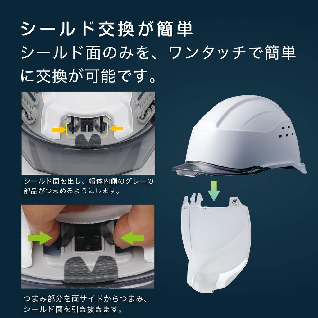 Midori Anzen Samurai 2 Work PC Shield with Clear SC21PCLS with Helmet, Visor, RA3, KP, Blue/Smoke