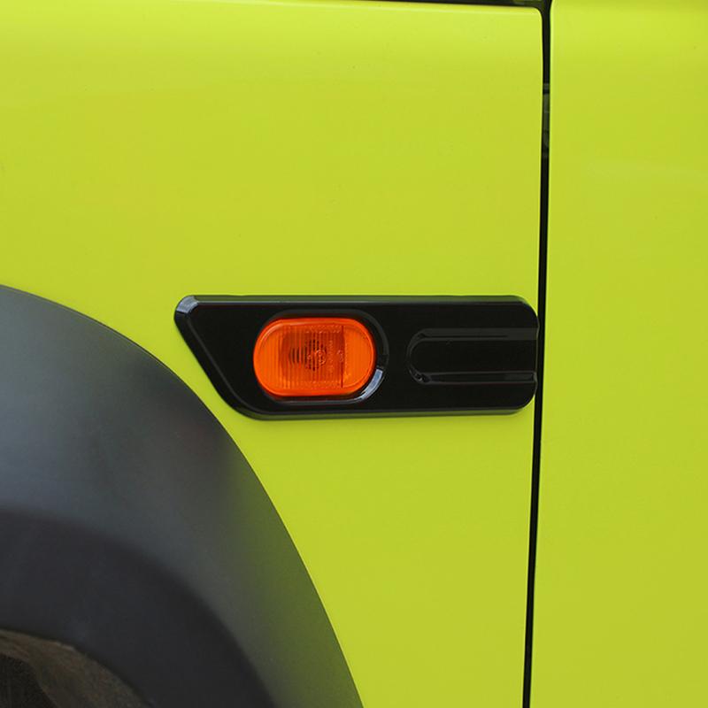 Black Car Side Fender Turn Signal Light Lamp Decoration Cover Stickers for Suzuki Jimny JB64 JB74 2019-2025 Exterior Accessories