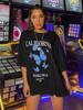 Loose-fit crew neck T-shirt with butterfly prints in European and American style, made of fashionable polyester fabric