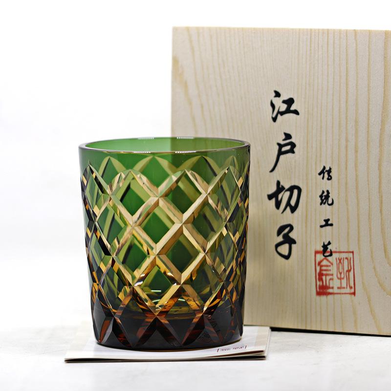 Джинжи Эдо хрустальный стакан для виски Ривей ручная резьба ромбовидный узор ручная резьба