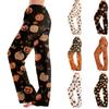 Женские пижамные штаны свободного кроя с принтом на Хэллоуин для дома и сна - Без шнурка
