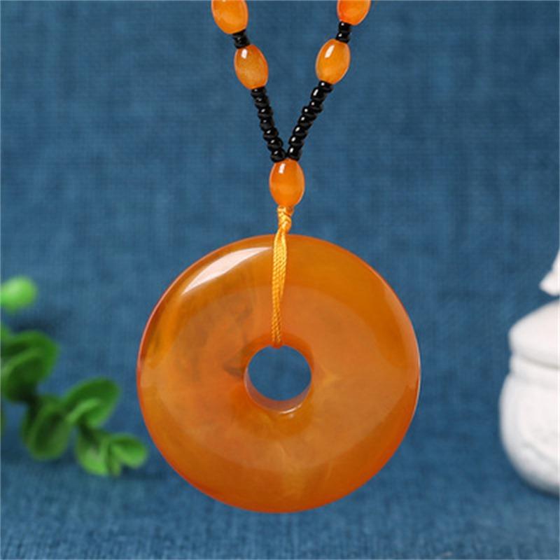 Подвеска из старого воска и пчелиного воска, ожерелье в этническом стиле, женское длинное ожерелье с каплями воды, винтажная янтарная цепочка для свитера, кулон, универсальные аксессуары