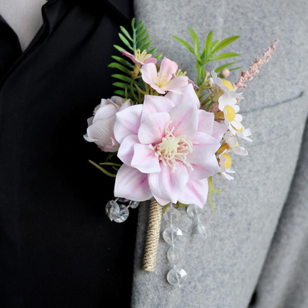 Artificial Flower Bridal Corsage Magnolia Wrist Corsage Wedding Accessories
