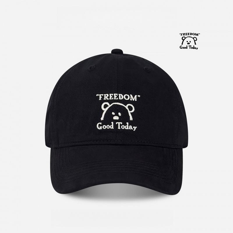 Spring And Summer Cartoon Bear Embroidered Baseball Cap Female Face Small Cap High Quality