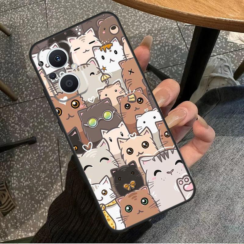 Забавные милые кошки Чехол для OPPO Reno 8T 2Z 4Z 5Z 10 4 5 6 7 8 Lite OPPO Find X2 X3 Neo X6 Pro X5 Lite Case