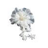 Embroidered Organza Flower Applique Tassels Fabric Corsage Elegant Hair Accessories  Wedding