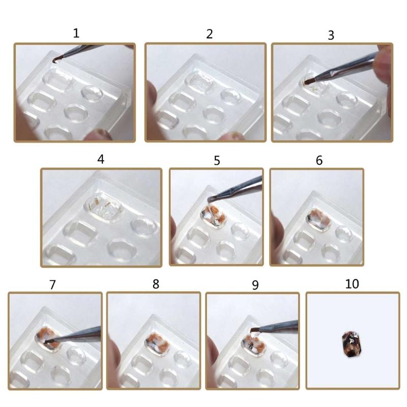 15 шт., силиконовые формы с граненым драгоценным камнем в форме сердца, форма для резьбы по дизайну ногтей, подходящая для инструментов для украшения ногтей, инструменты