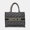 [Б/У] Сумка-тоут Book Tote, средняя, синий холст, вышитый монограмма, ручная сумка - Хорошее состояние #1IIT0IQ