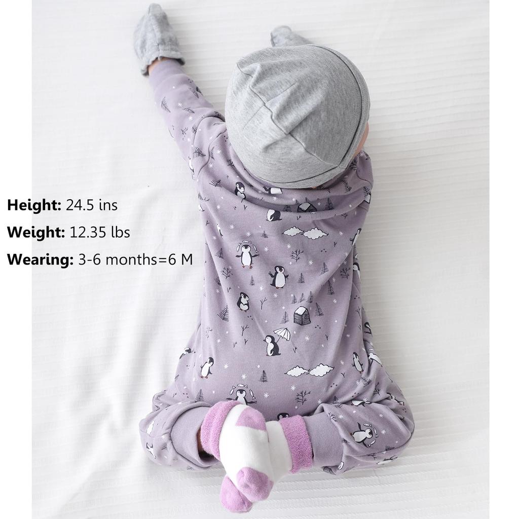 Комбинезоны для длинных младенцев на молнии спереди, месяцы для детского душа [MAMIMAKA] новорожденные, рукава, одежда, пижамы, осень/зима, с застежкой, подарок, 0-3