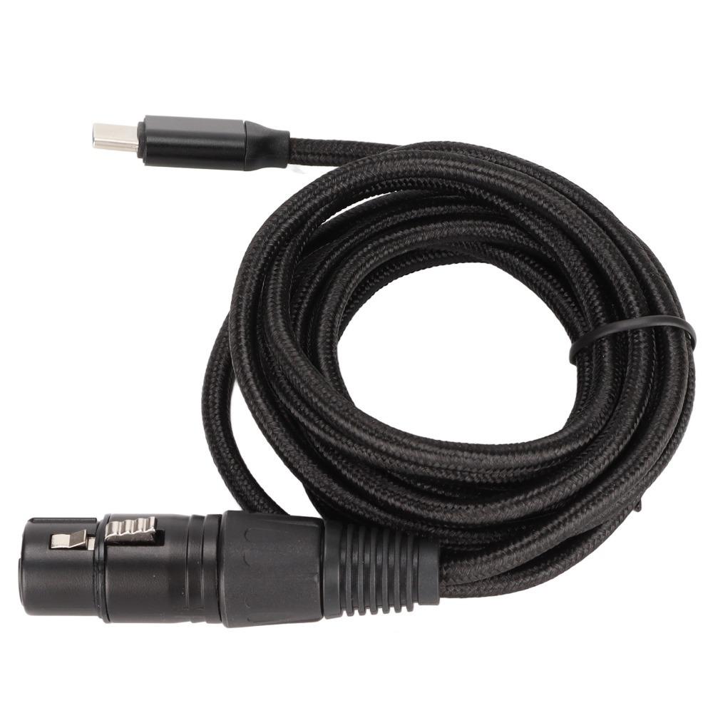 Low Noise Type C Microphone Audio Cable Plug and Play USB Mic Recording Cable  Studio Recording
