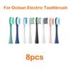 Сменные насадки для Oclean Flow/x/X Pro/ Z1/ F1/ One/ Air 2 /se, мягкие насадки для зубной щетки Dupont Sonic, вакуумная щетина, 8 шт.