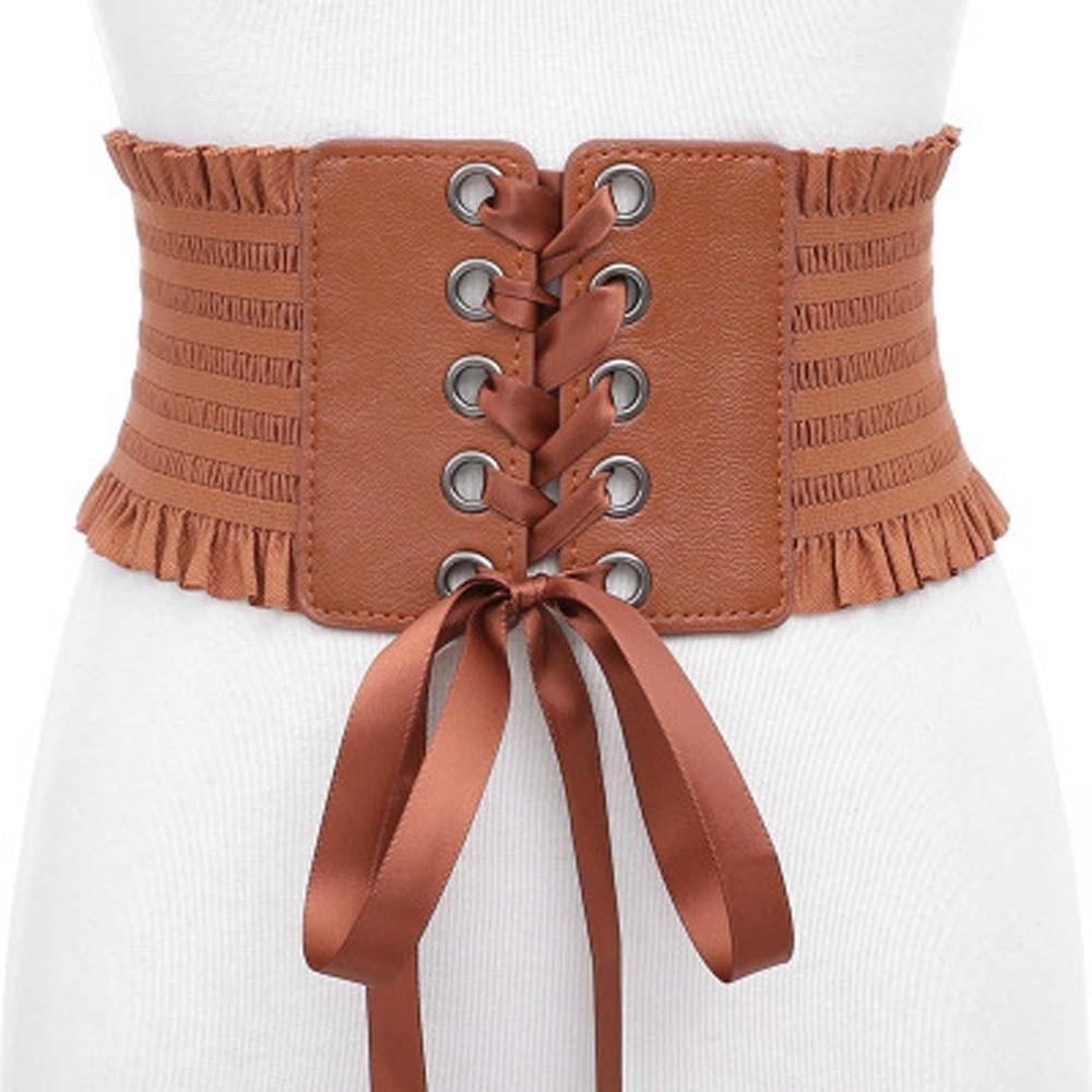 Strap Rope Elastic Pleated Cummerbunds Adjustable Elastic High Wide Belt  Gift