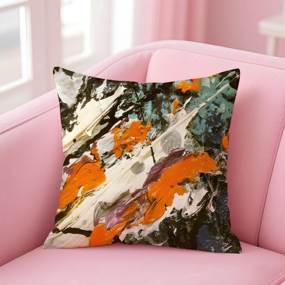 Abstract art JJackson PPollock Cushion Cover Pillow Case Soft Friendly Fabric Concealed Zipper