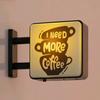 Coffee Lamp Refrigerator Magnet 3D Vintage Coffee Shop Light Fridge Magnet Cabinet Locker Whiteboard Decoration Coffee Lovers Gift