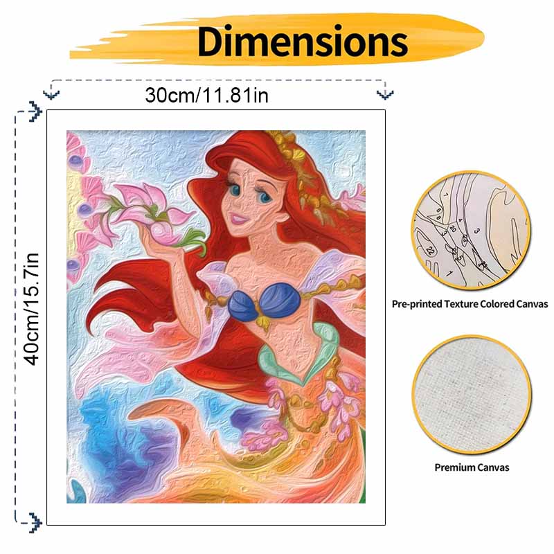 Disney The Little Mermaid oil painting kit digital painting art handmade diy home room decorations