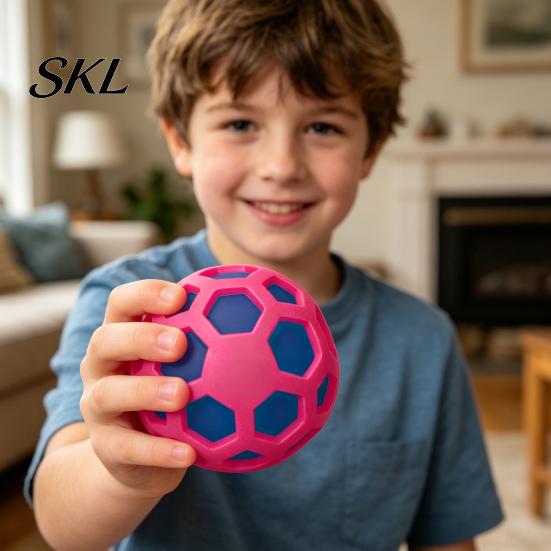 Stress Relief Ball Colorful Grid Ball, TPR Slow Rising Fidget Toy for Anxiety Relief, Rebound Soft Squeeze Decompression Office School, Portable
