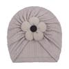 Autumn new baby solid color jacquard hat, baby soft and comfortable flower hat, baby hat