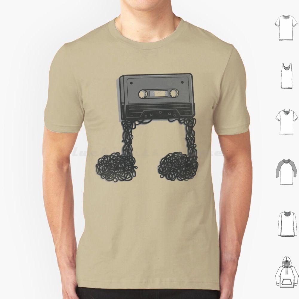 Футболка Made Of Music Большой Размер 100% Хлопок Ностальгия Восьмидесятые 80-е Кассета Музыка Художественная Парейдолия