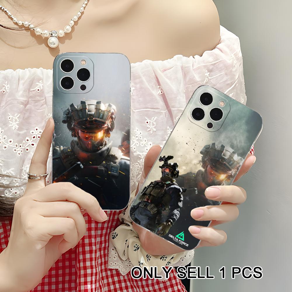 Игровой прозрачный ТПУ чехол для мобильного телефона Delta Force для iPhone 17 16 15 14 13 12 11 X XR XS Air Pro Max Plus Mini Цветная крышка