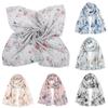 2021 Long Scarf Women's Cotton Shawl Ink Pastoral Printed Long Wide Scarf Muslim Hijab