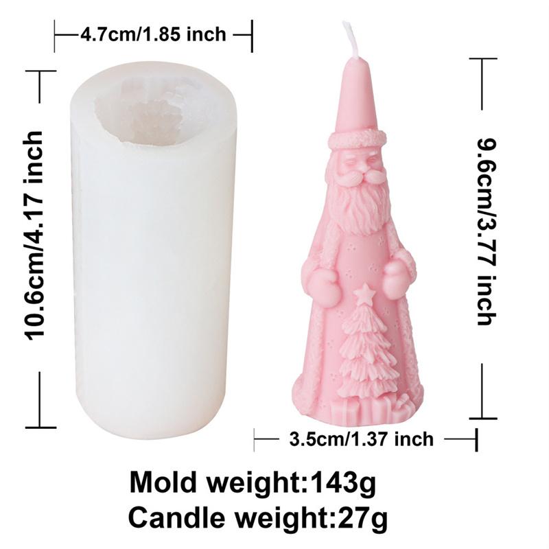 3D Santa Claus Relief Cylindrical Candle Silicone Mold Snowman Reindeer Christmas Tree Silicone Candle Molds Christmas Gift