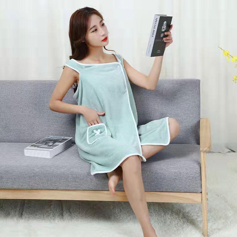 1 шт. переносное банное полотенце, впитывающий быстросохнущий халат с карманами, декор с бантом, банное полотенце, принадлежности для ванной комнаты